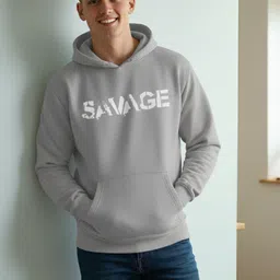 Leotude Men Printed Hooded Sweatshirt image 2