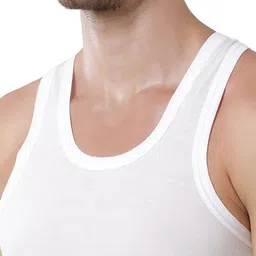 CAVENDERS Pack Of 4 Cotton Basic Vests soft White Premium quality Dno-v205st image 3