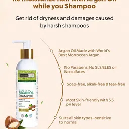Indus Valley Moroccan Argan Oil Shampoo For Dryness & Damage Control-200ml image 3
