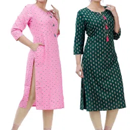 Hitanshu Creation Women Ethnic Motifs Printed Indie Prints Kurta-picture-49