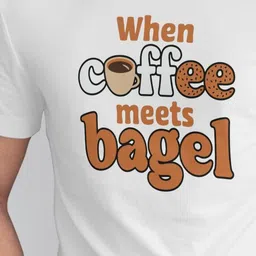 Seekbuylove Men Bio Finish Coffee And Bagel Round Neck Pure Cotton T-shirt image 4
