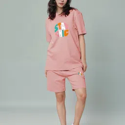 Uttam Printed Pure Cotton T-Shirt With Shorts Co-Ords-image-11