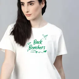 KAIDO Women Typography Printed Round Neck Cotton T-shirt-image-49