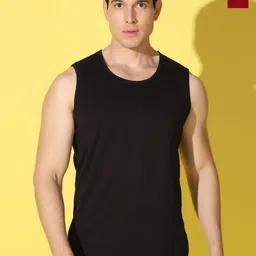 WOOSTRO Pack Of 2 Printed Combed Cotton Gym Vests VWS26(PLAIN BLACK)(ENJOY MAROON)-picture-19