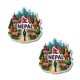 GIFTODAY Set Of 2 Green & Blue Printed Fridge Decorative Magnets-image-37