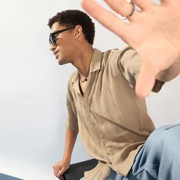 DENNISON Men Self Design Oversized Casual Shirt image 2