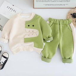 hopscotch 2-Pc Dino Applique Jogger Set-picture-0
