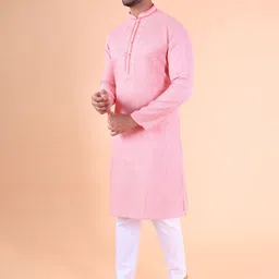 AURIK Men Woven Design Kurta with Pyjamas image 4