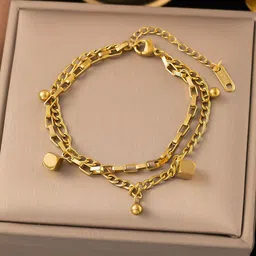 Designs & You Stainless Steel Gold-Plated Link Bracelet image 2