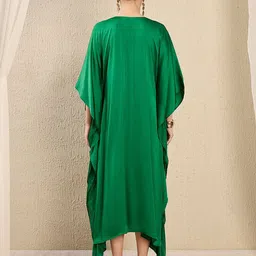First Resort by Ramola Bachchan Embroidered Kimono Sleeve Kaftan Midi Dress image 4