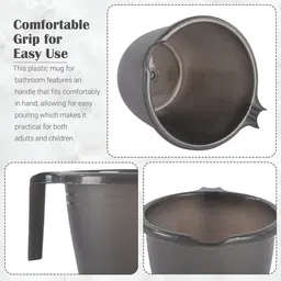 Kuber Industries Black 8 Pieces Lightweight Mugs 1 L Each image 3