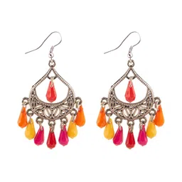 Creative Frogs Set Of 2 Silver-Plated Artificial Beaded Crescent Shaped Drop Earrings image 5