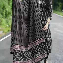 KALINI Women Ethnic Motifs Printed Regular Kurta with Trousers & With Dupatta image 3