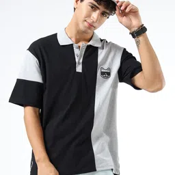 glitchez Men Colourblocked Drop-Shoulder Sleeves Oversized T-shirt-picture-18