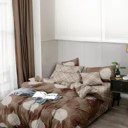 WELLNEST Unisex Brown Bedsheets image 4