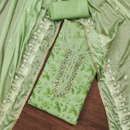 SAINOOR Embroidered Organza Semi-Stitched Dress Material-picture-22