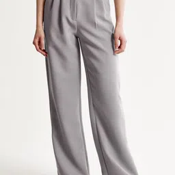 FNOCKS Women Comfort Wide Leg High-Rise Pleated Formal Trousers-image-10