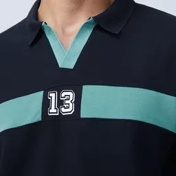 The Souled Store Oversized Colourblocked Polo Collar Pure Cotton T-Shirt image 5