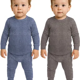 Aakarshini Kids Pack Of 2 Round Neck Thermal Set-picture-25