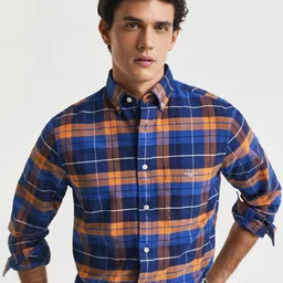 GANT Checked Spread Collar Classic Cotton Shirt-picture-38