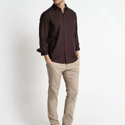 Crocodile Men Comfort Fit Vertical Striped Spread Collar Pure Cotton Casual Shirt image 2