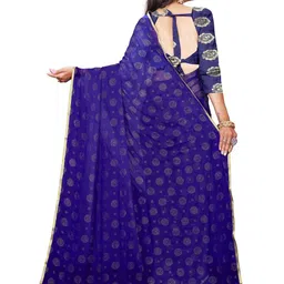 REDFISH Printed Bandhani Chiffon Saree image 2