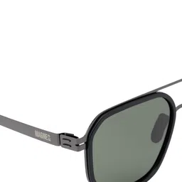 MAGNEQ Unisex Green Lens & Black Square Sunglasses with image 3
