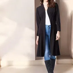 SZN Women Solid Longline Shrug-image-62