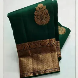 FLUXUS Ethnic Motifs Woven Design Zari Banarasi Saree-image-27