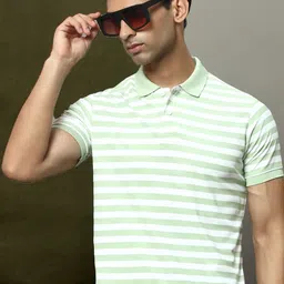 OGEN Men Striped Polo Collar Pockets T-shirt-picture-42