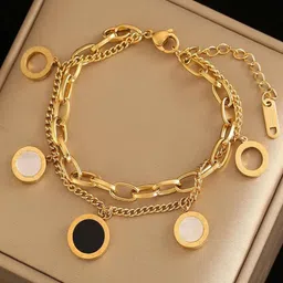 Zabby Allen Roman Gold-Plated Stainless Steel Bracelet With Charms image 1