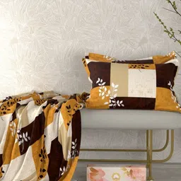Pure Decor Brown & Brown Floral King Bedsheet with 2 Pillow Covers-picture-14