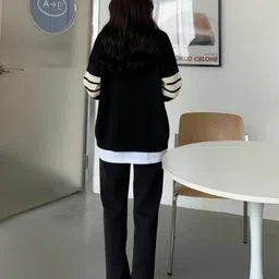 HERE&NOW Women Striped Long Sleeves Cardigan image 5