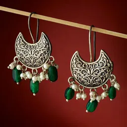 Fabindia Women Oxidised Contemporary Drop Earrings-picture-29