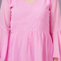 OH MI DIOS Flared Sleeve Georgette Fit & Flare Mini Dress image 3