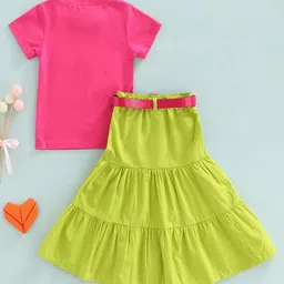 INCLUD Girls Printed T-shirt with Skirt image 3