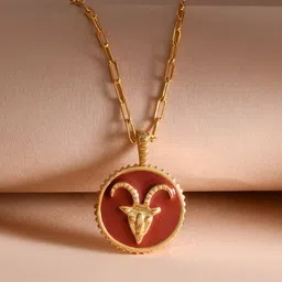 Voylla Gold-Plated Circular Pendants with Chains-picture-17