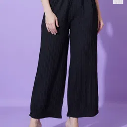 Mast & Harbour Women Pack Of 2 Solid Relaxed High-Rise Trousers-picture-16