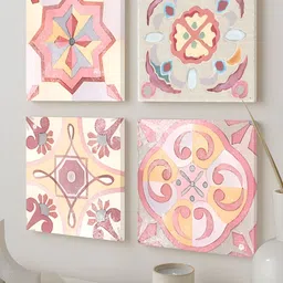 Art Street Pink & Cream 4 Pieces Canvas Wall Arts-picture-21