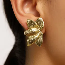 Nui Set Of 3 Stainless Steel Gold Plated Contemporary Studs image 3