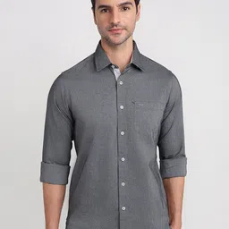 ColorPlus Men Smart Slim Fit Solid Spread Collar Cotton Casual Shirt image 1