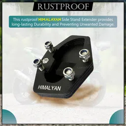 oberoi's traders Himalayan 450 Stainless Steel Bike Side Stand Extender | Stand Pad Crash Guard Side Stand image 3
