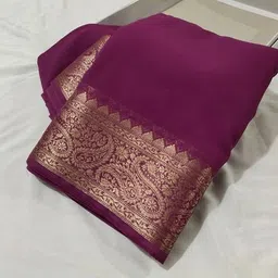 PAYAL CREATION Paisley Pure Georgette Heavy Work Saree image 1