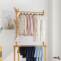 LEOPAX Beige Clothes Rack Stand Multi-Utility Organisers-image-62