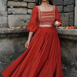 OKHAI Pure Cotton Flared Maxi Skirts-picture-14