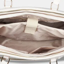 Forever Glam by Pantaloons Colourblocked PU Oversized Structured Handheld Bag with Cut Work image 4