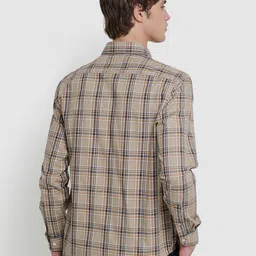 BEN SHERMAN Men Classic Fit Tartan Checked Spread Collar Cotton Casual Shirt image 4