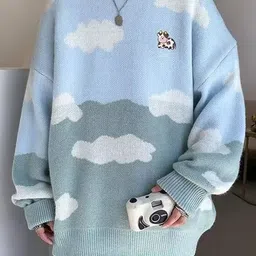 StyleCast x Revolte Men Boucle Printed Longline Pullover-picture-15