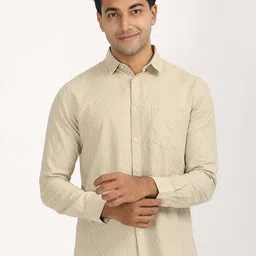 Indian Terrain Classic Spread Collar Long Sleeves Slim Fit Cotton Casual Shirt image 1