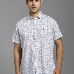 Louis Philippe Sport Slim Fit Floral Printed Short Sleeves Shirt-picture-27